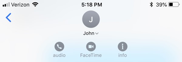 messagesfacetimeoptionios12